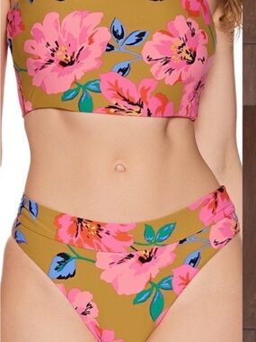 Billabong Bright Pink Floral Bandeau Bikini Set